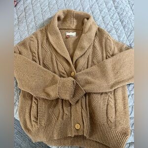 Pilcro Brown Cable Knit Cardigan